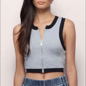 NWOT Tobi Of the Night Zip-up Crop Top